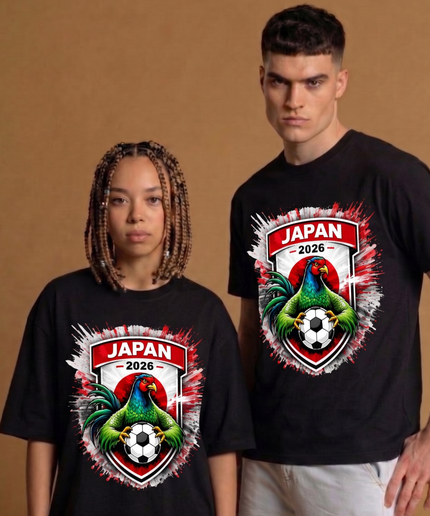 T-shirt unisexe fan blason coq Japon 2026