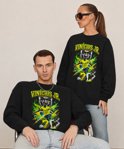 Vinícius Jr. Brazil Seleção Fire Unisex Fan Crewneck