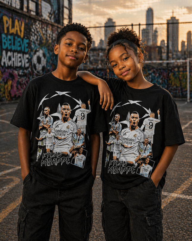T-shirt Enfant Kylian Mbappé Real Madrid #9