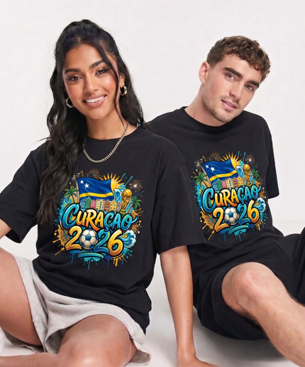 T-shirt unisexe fan Drapeau Graffiti Curaçao 2026