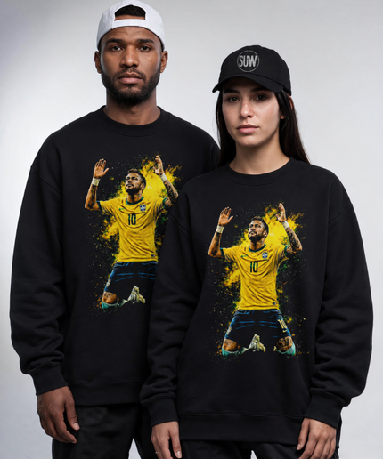 Neymar Jr Brazil Gold Celebration Prayer Unisex Fan Crewneck