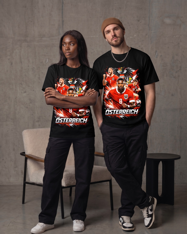 Autriche Autriche Équipe ÖFB Coupe du Monde 2026 T-Shirt Fan Unisexe