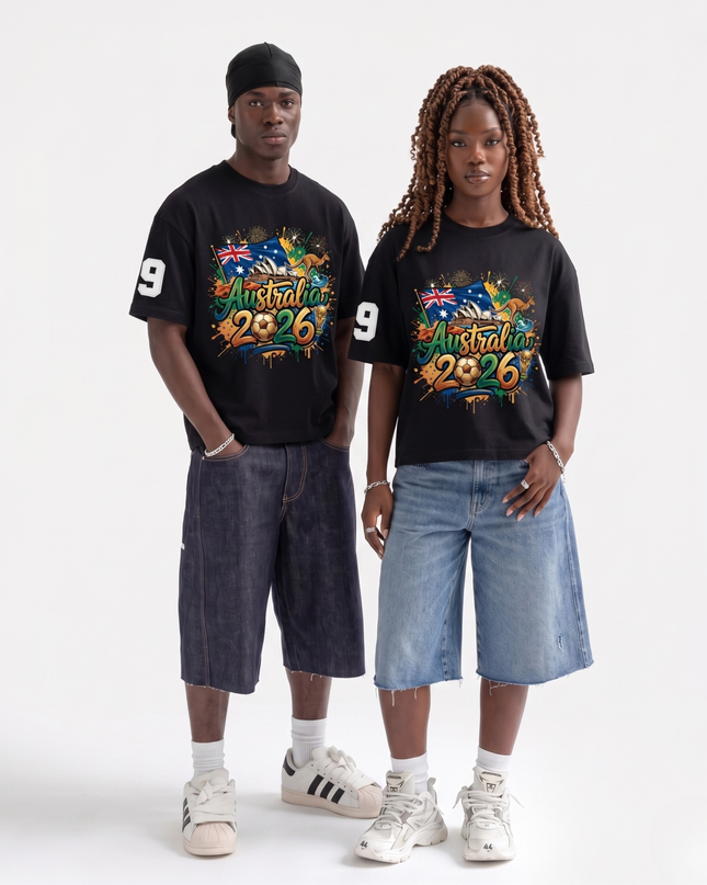 T-Shirt unisexe Australie Coupe du Monde de Football 2026 Graffiti pour fans
