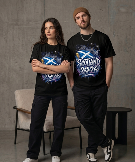 T-shirt unisexe Coupe du Monde de Football Écosse 2026 Graffiti Héritage