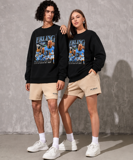 Erling Haaland Manchester City Retro Bootleg Collage Unisex Fan Crewneck