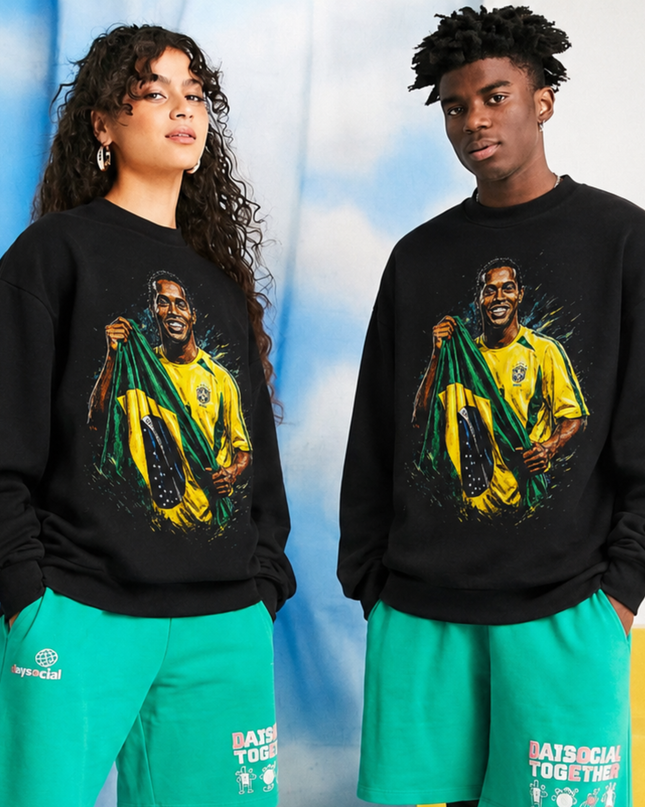 Ronaldinho Brazil Flag Unisex Fan Crewneck