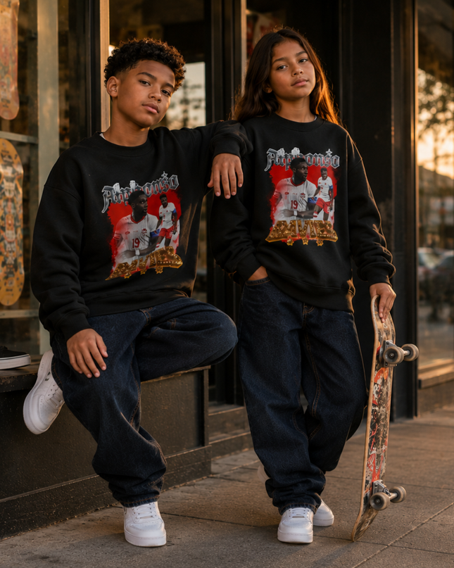 Alphonso Davies Canada 2026 Kids Fan Crewneck