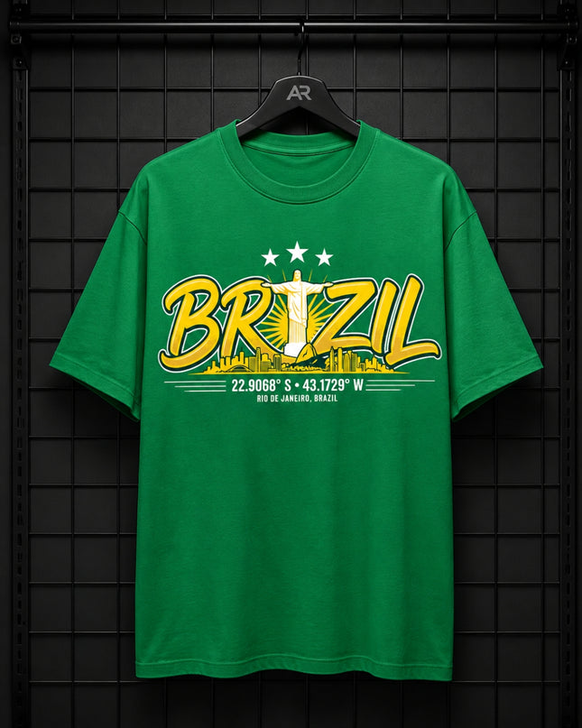Brazil Rio de Janeiro Skyline 22.9068° S · 43.1729° W Unisex Fan T-Shirt