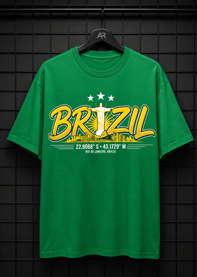 Brazil Rio de Janeiro Skyline 22.9068° S · 43.1729° W Unisex Fan T-Shirt