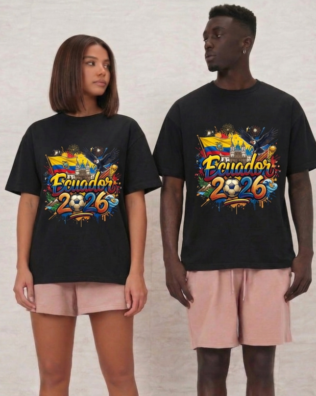 T-shirt unisexe Coupe du Monde de Football Équateur 2026 Édition Graffiti