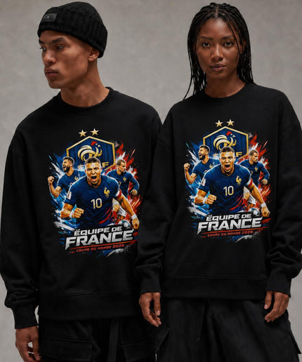 Mbappé Équipe de France Coupe du Monde 2026 Col Ras du Cou Unisexe pour Fan