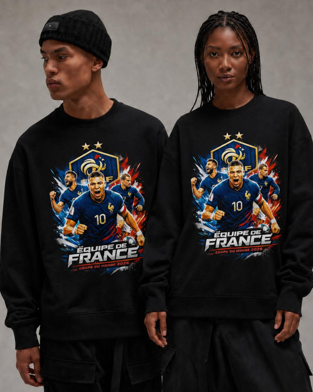 Mbappé Équipe de France Coupe du Monde 2026 Unisex Fan Crewneck