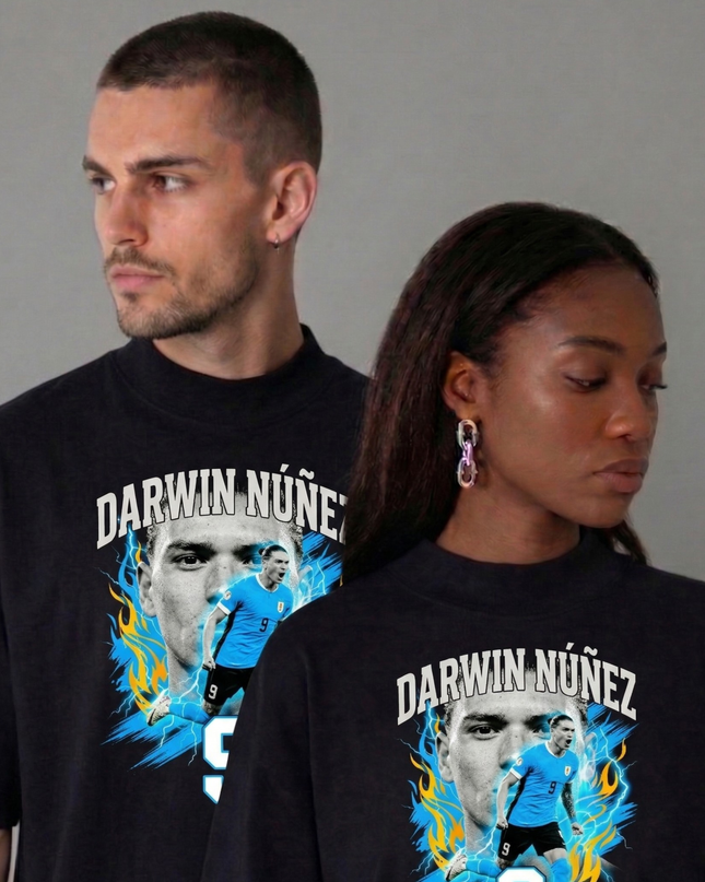 Darwin Nunez #9 Uruguay National Team Flame Edition Soccer World Cup 2026 Unisex Fan T-Shirt