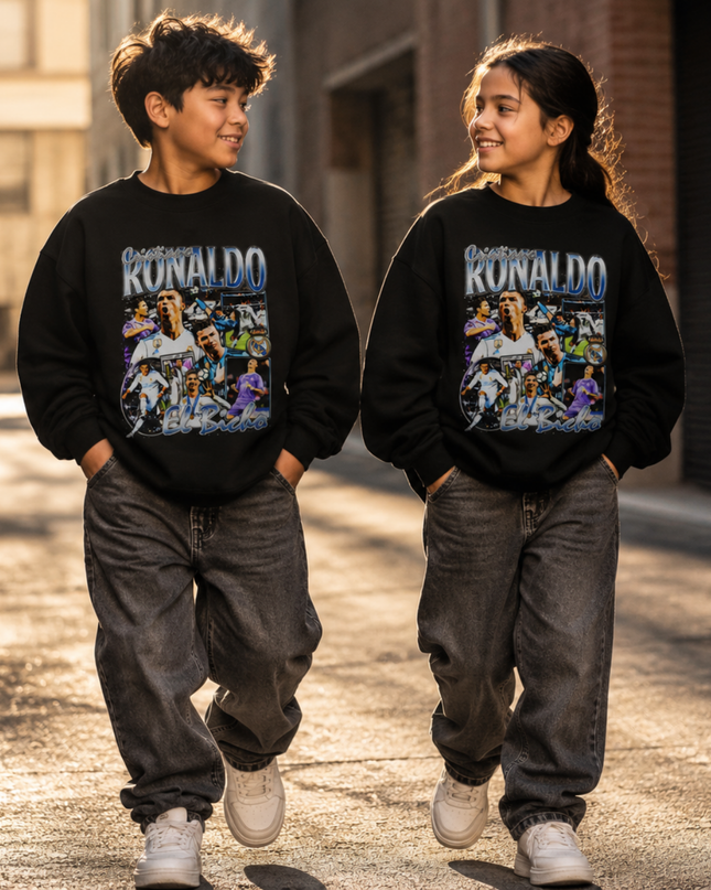 Cristiano Ronaldo Real Madrid El Bicho Bootleg Multi-Pose Kids Fan Crewneck