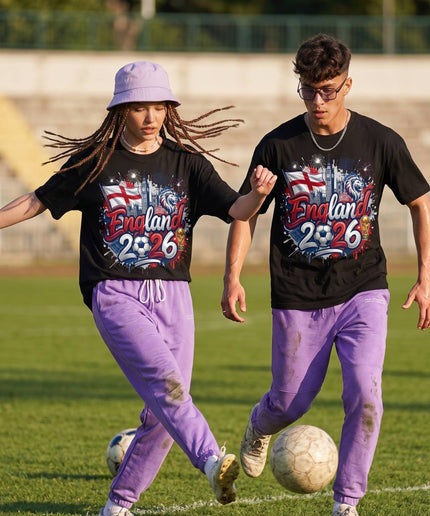T-shirt unisexe pour fans de la Coupe du Monde de Football Angleterre 2026 Graffiti Fiesta Big Ben