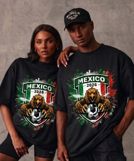 Mexico 2026 Golden Eagle Shield Soccer World Cup Unisex Fan T-Shirt