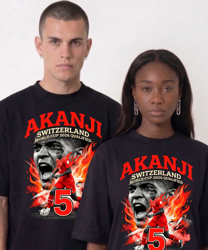 Manuel Akanji #5 Switzerland World Cup 2026 Qualified Unisex Fan T-Shirt