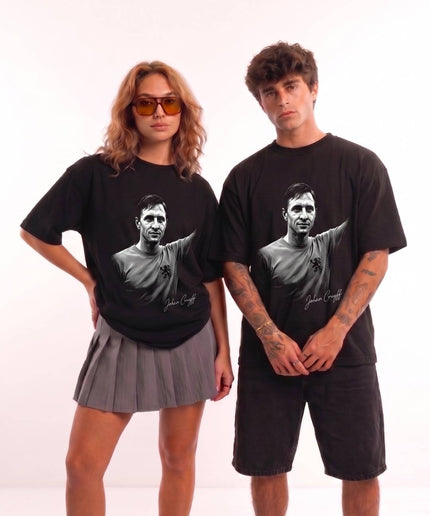 Johan Cruyff Netherlands Legend Signature Iconic Portrait Unisex Fan T-Shirt
