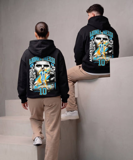 Lionel Messi #10 Argentina Road to 2026 Fire Unisex Fan Hoodie