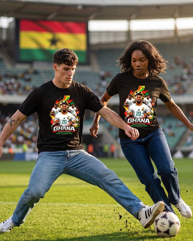 T-shirt Unisexe Fan Mohammed Kudus #20 Ghana Équipe Nationale Coupe Du Monde Football 2026