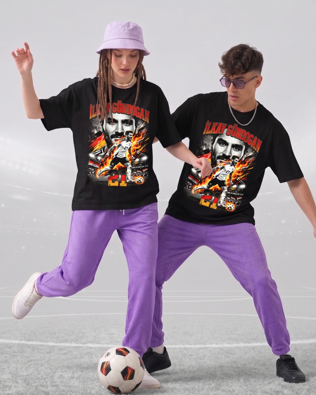 İlkay Gündoğan #21 Deutschland Fire Duo Bootleg Unisex Fan T-Shirt