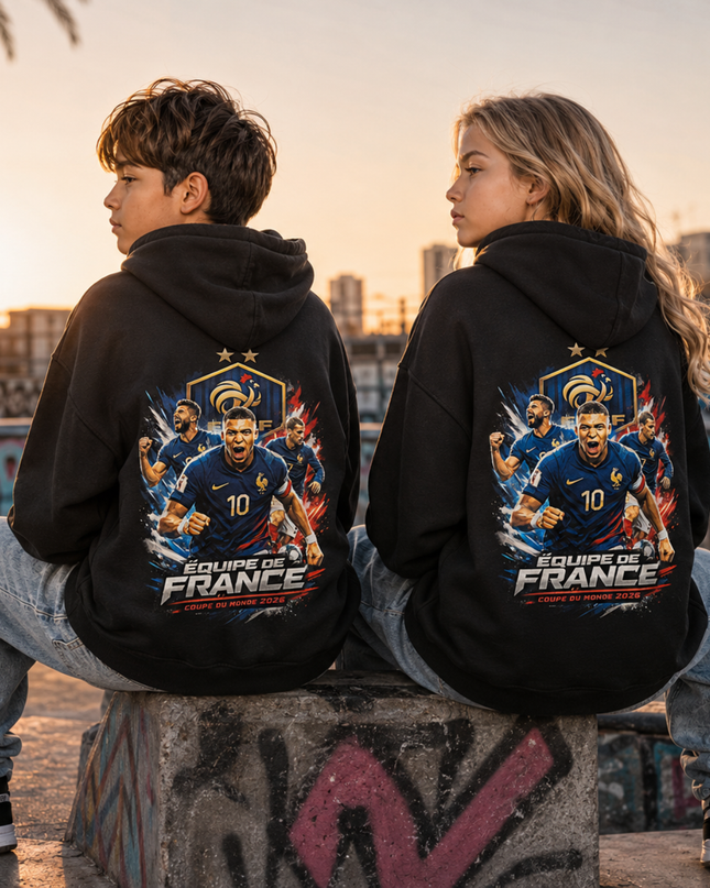 Équipe de France Coupe du Monde 2026 Mbappé #10 Kids Fan Hoodie