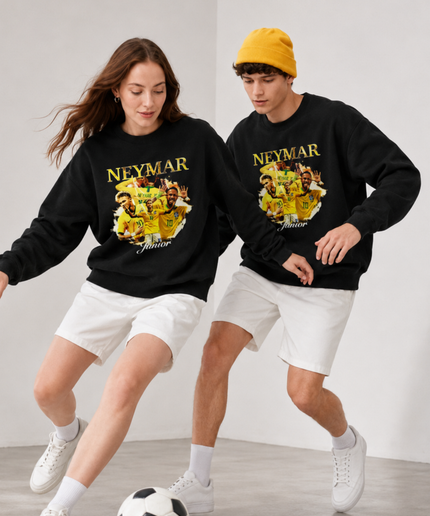 Neymar Jr Brazil Seleção Yellow Gold Celebration Multi-Pose Unisex Fan Crewneck