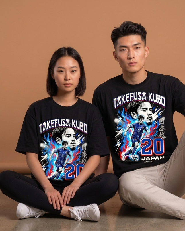 Takefusa Kubo #20 Japan Samurai Blue Soccer World Cup 2026 Unisex Fan T-Shirt