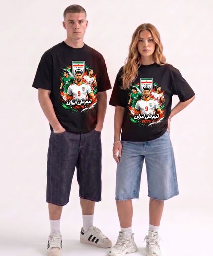 T-shirt Unisexe Iran Team Melli Muntakhab Iran Coupe du Monde de Football 2026 pour Fans