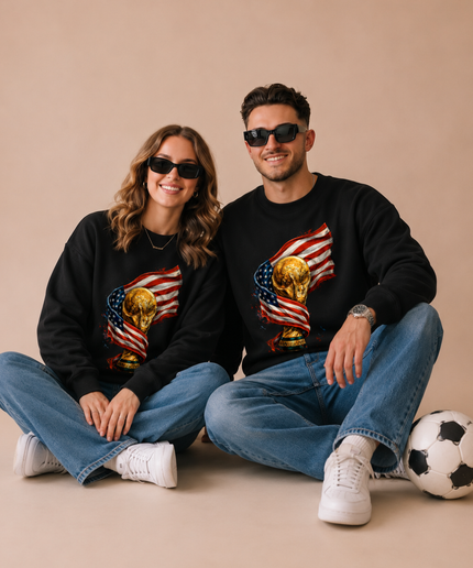 USA World Cup Trophy Flag Unisex Fan Crewneck