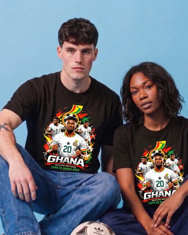 T-shirt Unisexe Fan Mohammed Kudus #20 Ghana Équipe Nationale Coupe Du Monde Football 2026