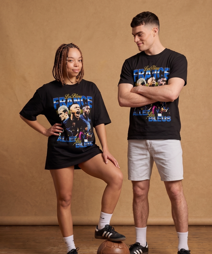 T-shirt unisexe "Allez les Bleus" France style vintage non officiel pour fans