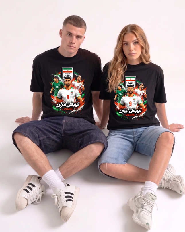 T-shirt Unisexe Iran Team Melli Muntakhab Iran Coupe du Monde de Football 2026 pour Fans