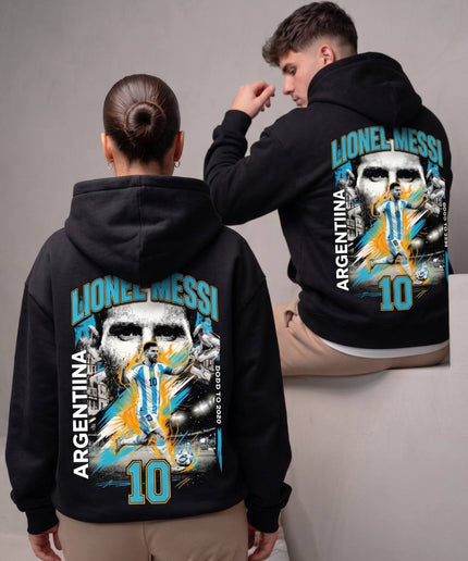 Lionel Messi #10 Argentina Road to 2026 Fire Unisex Fan Hoodie
