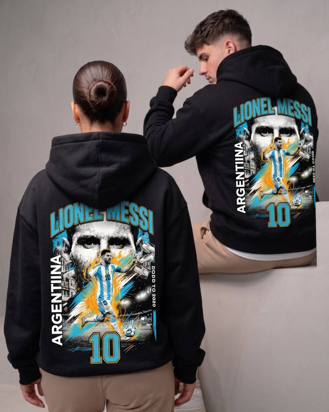 Lionel Messi #10 Argentina Road to 2026 Fire Unisex Fan Hoodie