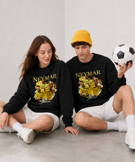 Neymar Jr Brazil Seleção Yellow Gold Celebration Multi-Pose Unisex Fan Crewneck