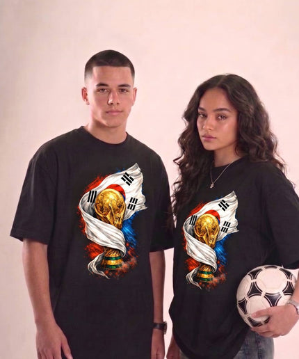 South Korea World Cup Trophy Flag Fire Soccer World Cup 2026 Unisex Fan T-Shirt