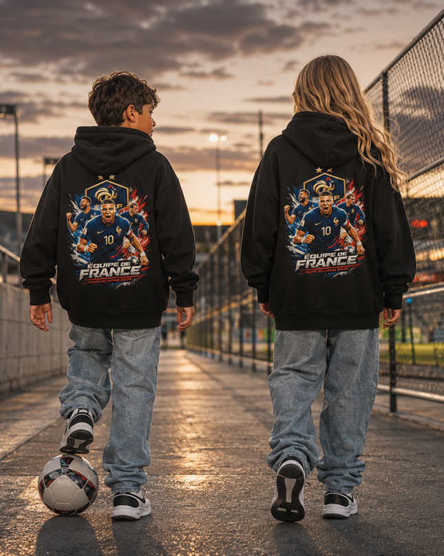 Équipe de France Coupe du Monde 2026 Mbappé #10 Kids Fan Hoodie