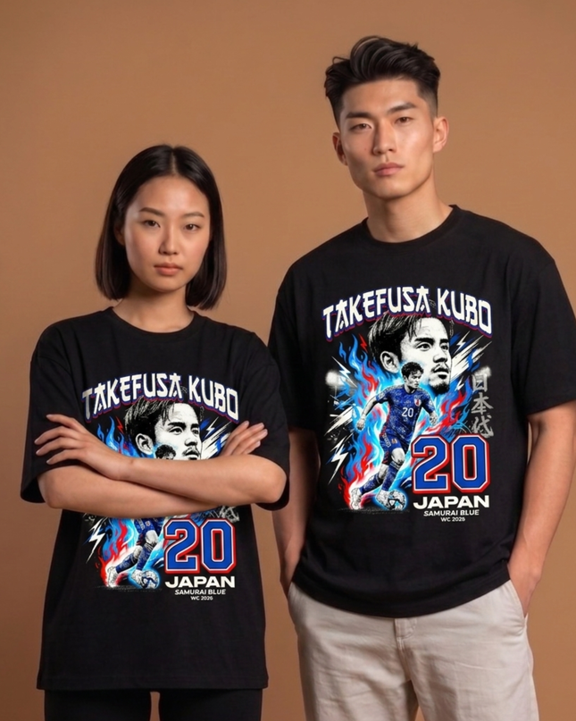 Takefusa Kubo #20 Japan Samurai Blue Soccer World Cup 2026 Unisex Fan T-Shirt