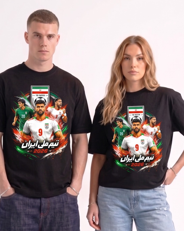 T-shirt Unisexe Iran Team Melli Muntakhab Iran Coupe du Monde de Football 2026 pour Fans