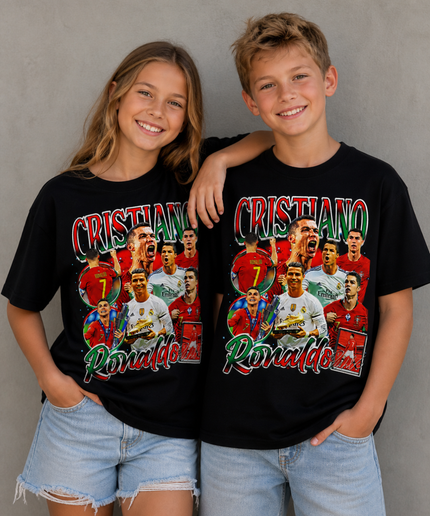 Cristiano Ronaldo Multi-Era Vintage Collage Kids Fan T-Shirt