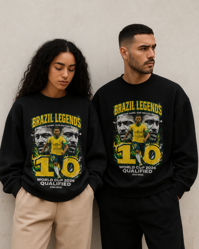 Neymar Jr Brasil Seleção Brasileira Copa do Mundo 2026 Qualificado Unisex Fan Crewneck