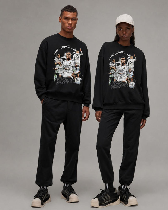 Kylian Mbappé Real Madrid Champions League Star Collage Unisex Fan Crewneck