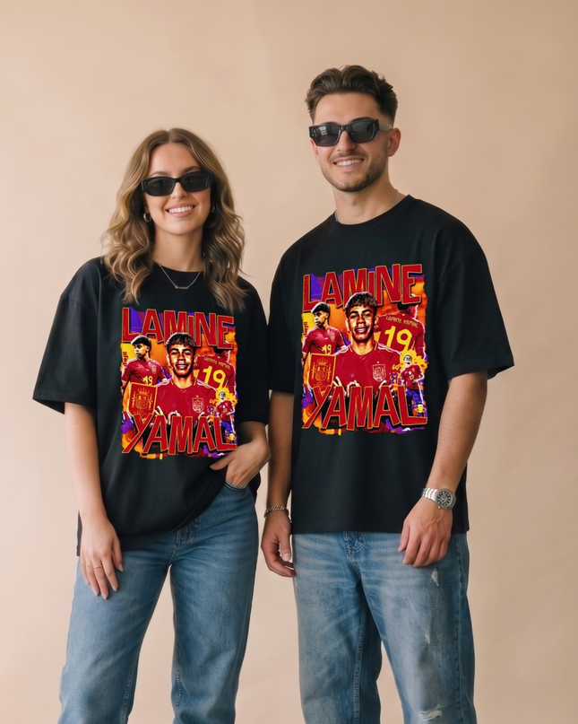 Lamine Yamal Espagne T-shirt pour fans - Collage dynamique Vol. 3