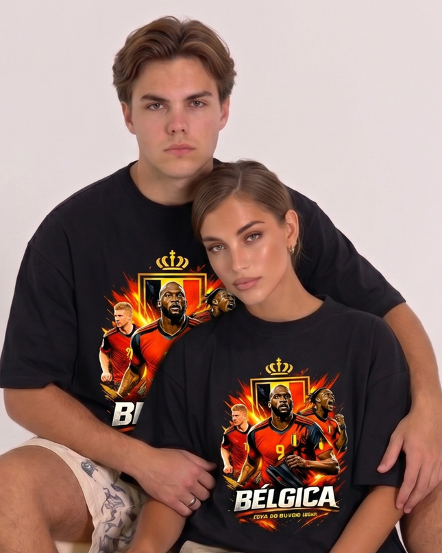 T-Shirt Unisexe Fan Belgique Coupe du Monde 2026 Lukaku Équipe