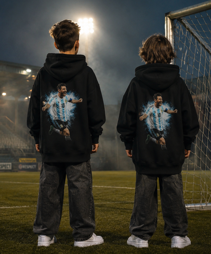 Lionel Messi Argentine #10 Fumée Bleue Célébration Enfants Fan Hoodie