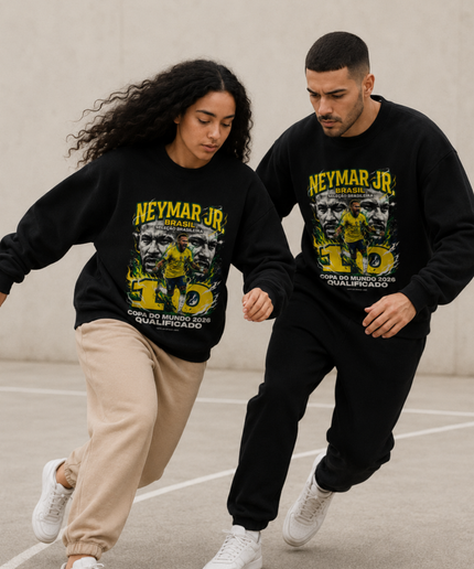 Neymar Jr Brésil Seleção Brésilienne Coupe du Monde 2026 Qualifié Col Rond Unisexe Fan