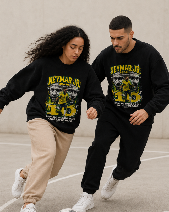 Neymar Jr Brasil Seleção Brasileira Copa do Mundo 2026 Qualificado Unisex Fan Crewneck
