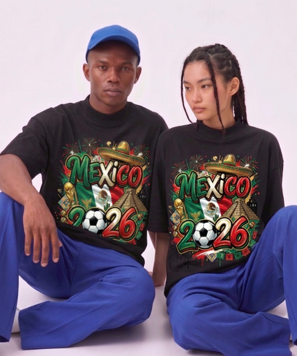 T-shirt unisexe Coupe du Monde de Football Mexique 2026 Graffiti Fiesta