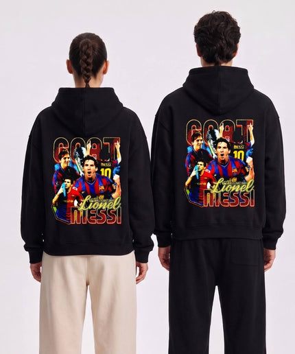 Lionel Messi GOAT Barcelona Retro Collage Unisex Fan Hoodie